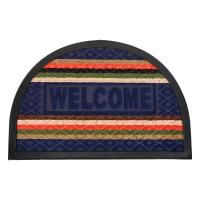 Коврик придверный,"COMFORT" WELCOMЕ полукруг синий