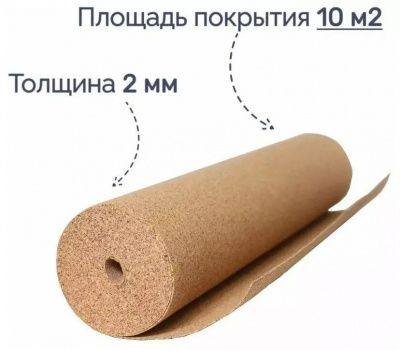 Подложка ПРОБКА 2мм Cork Underlayment