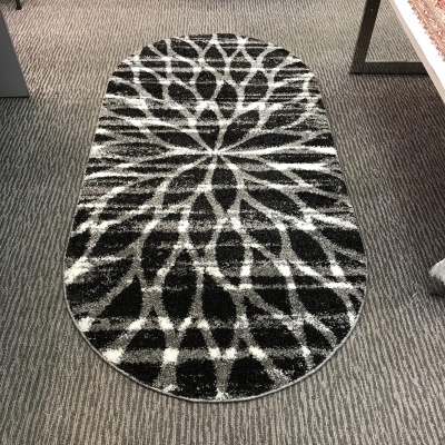 Ковер Овал PLATINUM t626 BLACK-GRAY