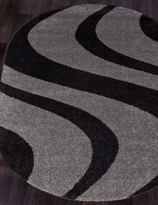 Ковер Овал PLATINUM T617 BLACK-GRAY